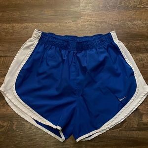 Blue and white Nike shorts